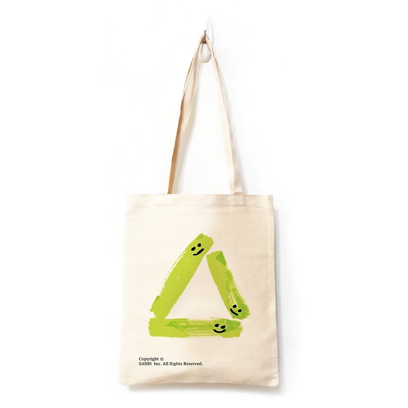 Cucumber Environmental Recycle Storage Bag Cosmetic Bag Canvas Bag Tote Bag Environmental Bag Canvas - กระเป๋าถือ - ผ้าฝ้าย/ผ้าลินิน สีเขียว