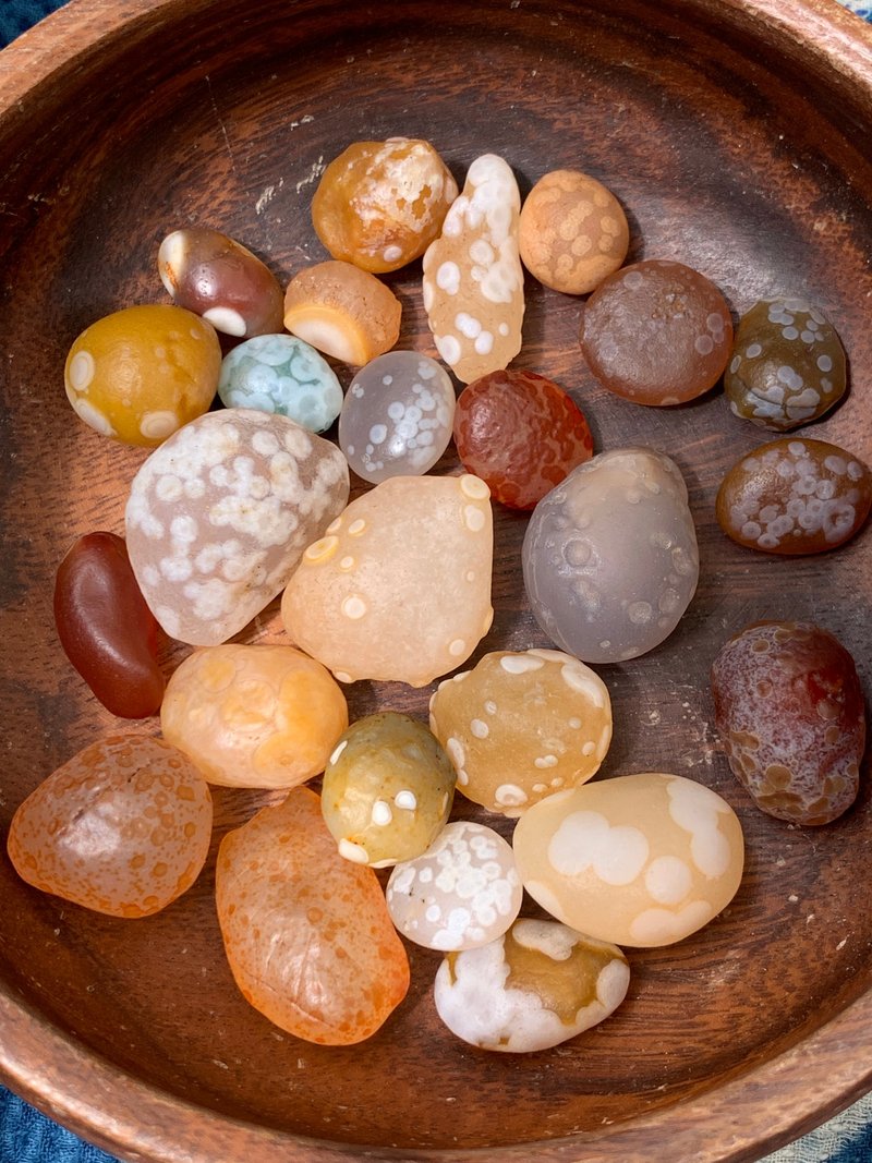 Yayoi Kusama in the desert with rare silver roots and agate - Items for Display - Gemstone Multicolor