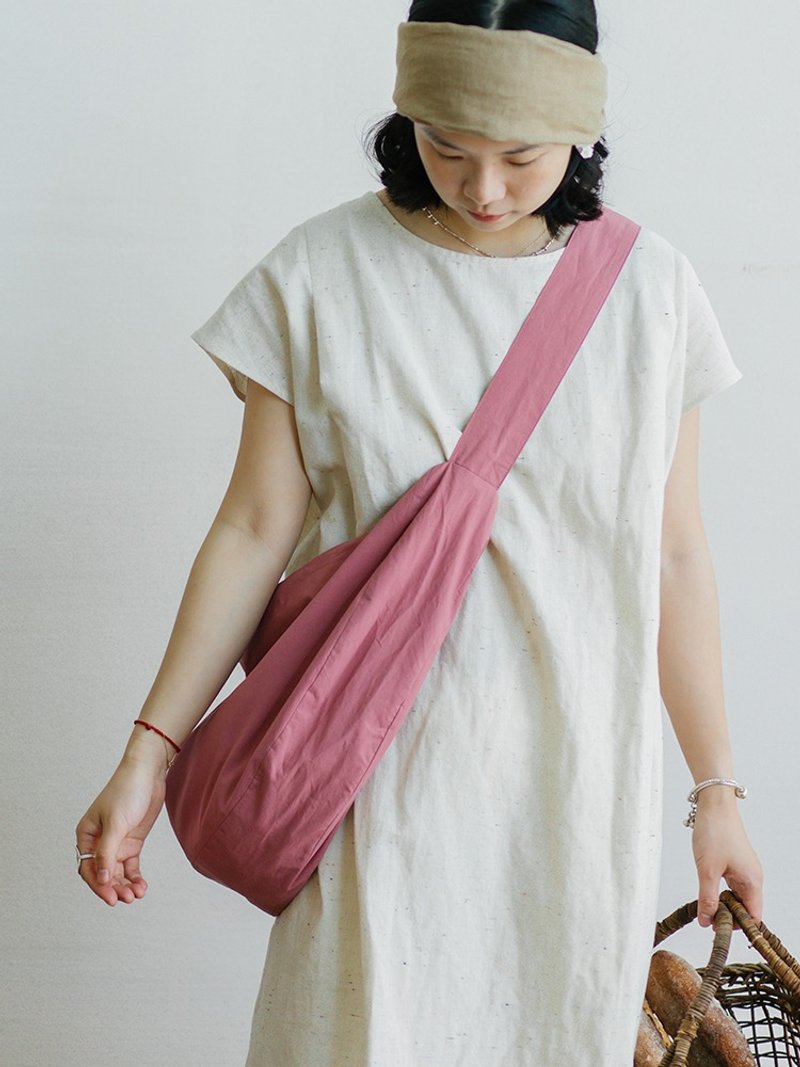 paleMoon|Colorful summer thin dumpling bag pure cotton messenger bag shoulder bag Japanese casual cloth bag - Messenger Bags & Sling Bags - Cotton & Hemp 