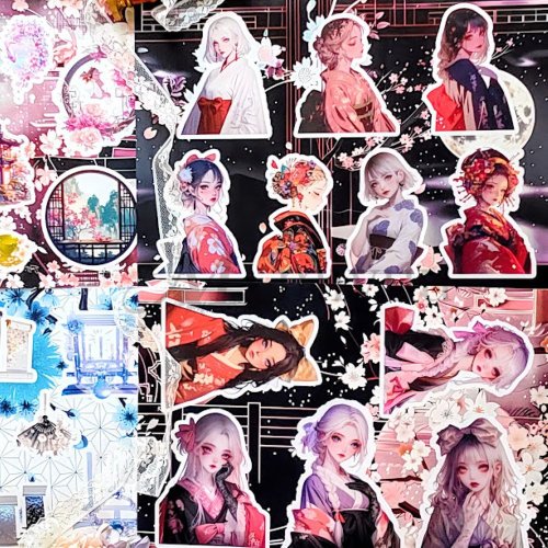 コラージュシート 素材紙 a4デザインペーパー 人物 女の子 Ape様