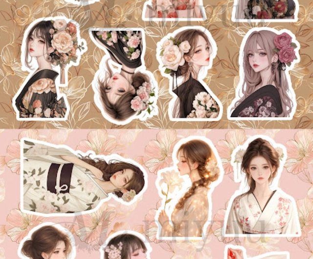 めん 様　お取り置き中(*・ᴗ・*) コラージュ素材　まとめ売り コラージュシート 素材紙 a4デザインペーパー 人物 女の子 Ape様
