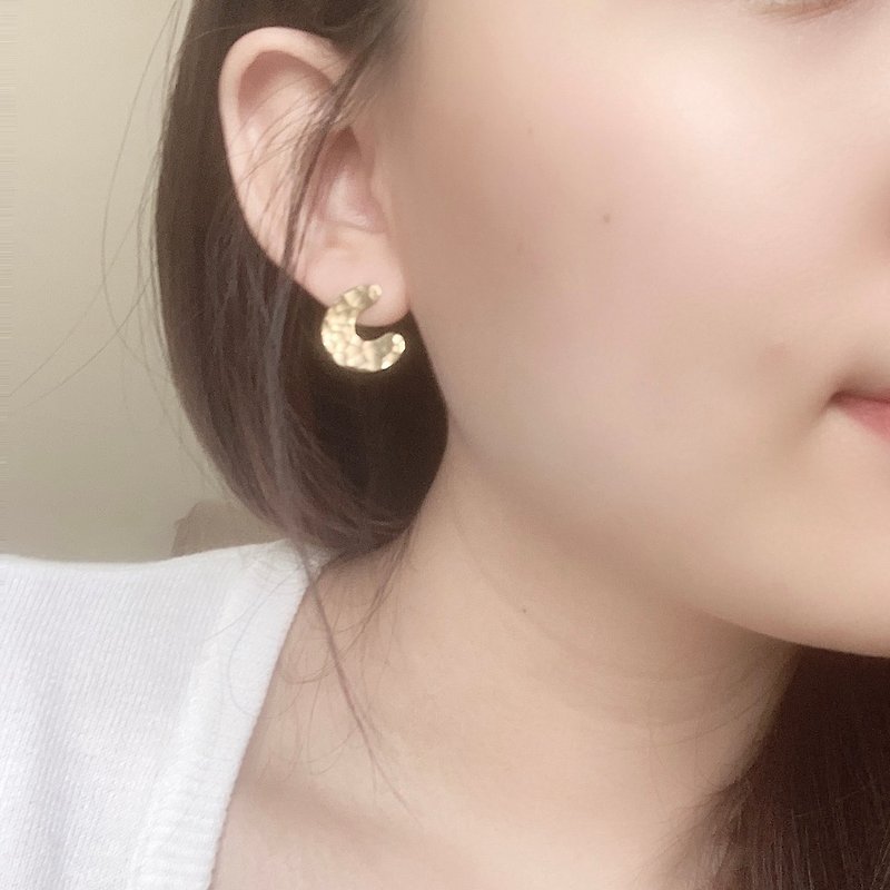 Cashew nuts. Fruit. Bronze earrings (Silver pin 925) - ต่างหู - ทองแดงทองเหลือง 