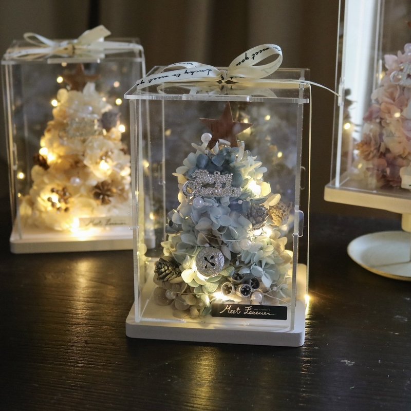 [Meet Eternity] Winter street lights withering hydrangea Christmas tree Christmas gift box, 3 styles in total - ช่อดอกไม้แห้ง - พืช/ดอกไม้ 