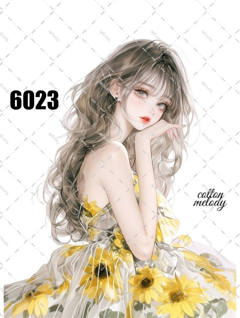 original sticker no.6023 人物ステッカー オリジナルステッカー 人物ステッカー 女の子ステッカー オリジナル人物ステッカー - 貼紙 - 紙 