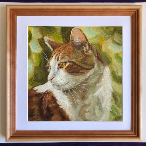 受注制作ペットの油絵額入りSM 絵画 mimoza 通販 6440019