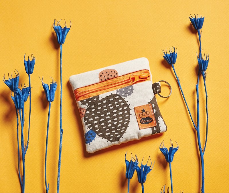 [SuGround. Twilight] Pocket Biscuit Bag - Small Fairy Meat - กระเป๋าสตางค์ - ผ้าฝ้าย/ผ้าลินิน สีส้ม