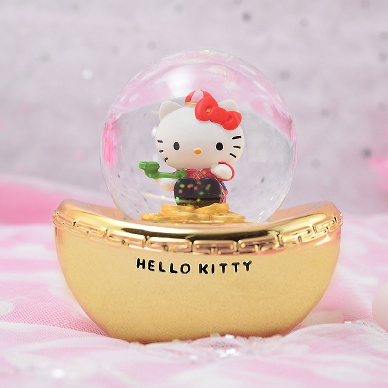 Hello Kitty Makes Fortune With Gold Ruyi Crystal Ball Decoration - Items for Display - Glass 