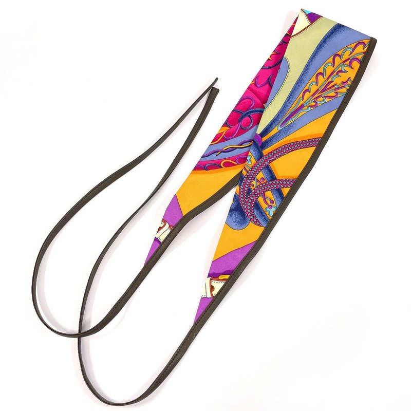 【日本直送 中古美品】未使用品 エルメス HERMES ヘアバンド ANDEAU H ET F SOIE AGNEAU シルク100%マルチカラー - 其他 - 絲．絹 多色