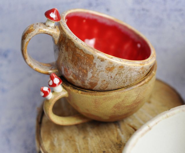 Mushroom cup 6oz, cappuccino mug, small cup 160ml, espresso cup, goblincore  mug. - Shop LekaCeramics Cups - Pinkoi