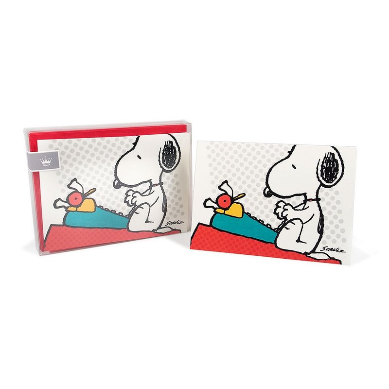 Snoopy Hardcover Box Card-Snoopy Typewriter【Hallmark-Peanuts Multipurpose】 - Cards & Postcards - Paper Red