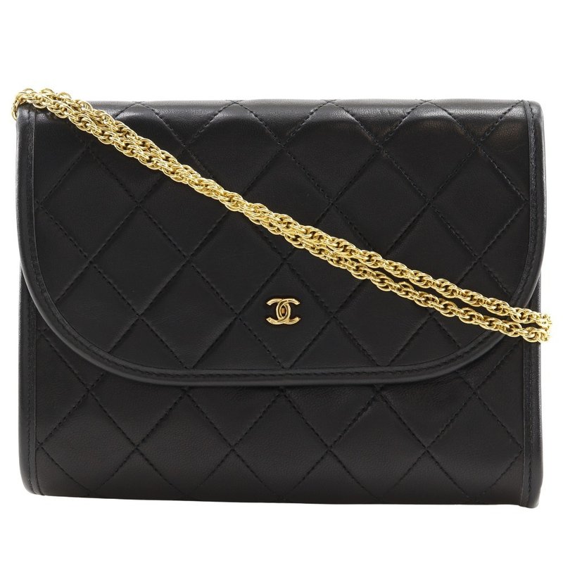 【日本直送】シャネル CHANEL マトラッセミニ ショルダーバッグ チェーンショルダー C00060 ラムスキン 黒 レディース【中古】 - 側背包/斜背包 - 真皮 黑色