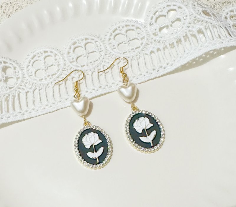 Brand New DIY Rose Drop Earrings - Earrings & Clip-ons - Other Materials Black