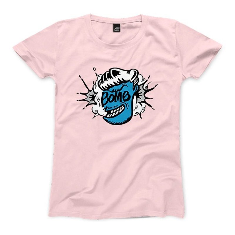 Mr.BOMB - Pink - Women T-shirt - เสื้อยืดผู้หญิง - ผ้าฝ้าย/ผ้าลินิน สึชมพู