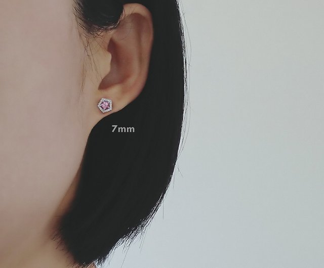 18K White Gold Round Diamonds Star Shape Earrings / Studs 0.21 Carats 