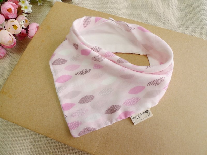 三角口水巾-時尚粉紅 - 口水肩/圍兜 - 棉．麻 粉紅色