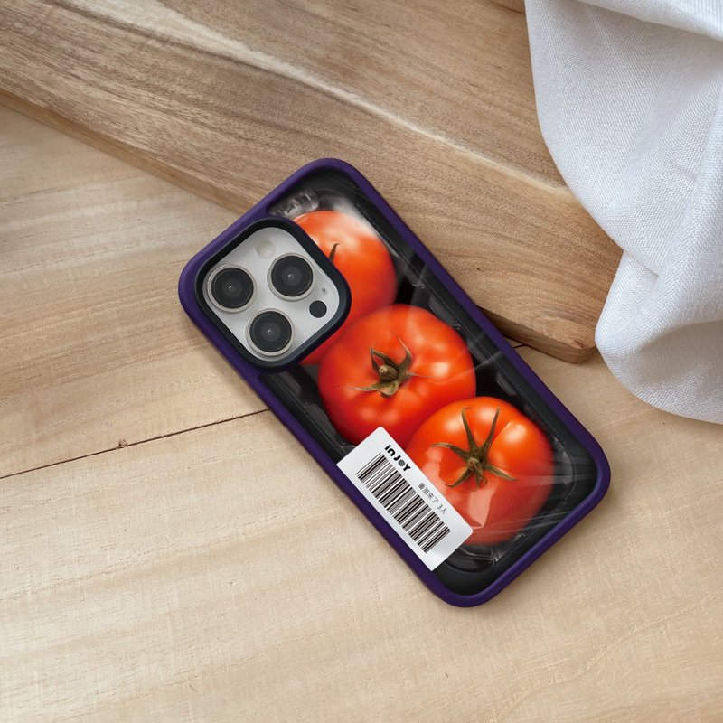 iPhone 16/15/14/13/SE3,Tomato is here, Customized barcode, anti-drop iPhone case - Phone Cases - Plastic Multicolor