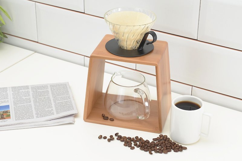 Bamboo feel pour over coffee stand set - เครื่องทำกาแฟ - ไม้ไผ่ สีทอง