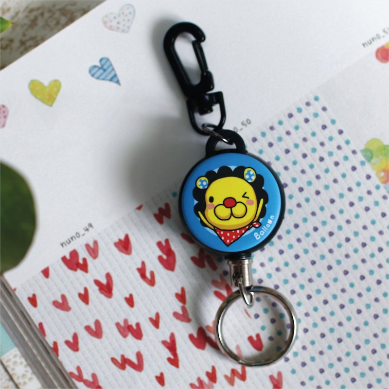 "Balloon" Retractable Keychain Ring Big Animal Series-Petal Lion - Keychains - Other Metals Multicolor