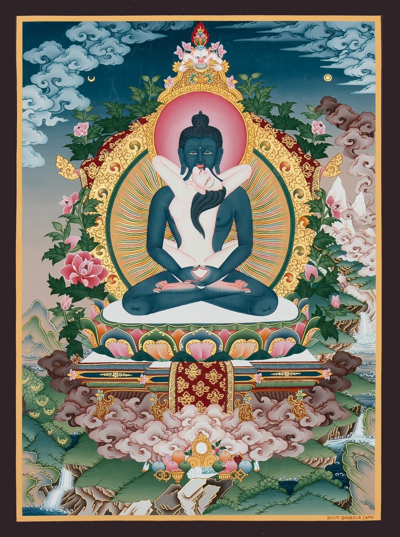 手工製作的佛唐卡  寧靜冥想工具 - 壁貼/牆壁裝飾 - 其他材質 多色