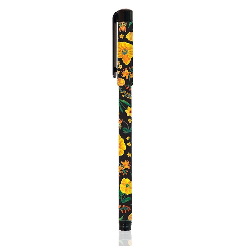 7321 - Natalie 0.5 Black Ball Pen (1 in) - Yellow Night Garden, 73D72627 - ปากกา - พลาสติก สีดำ