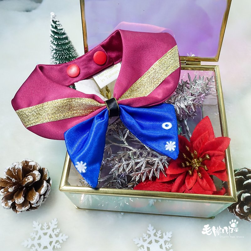 2020年クリスマス限定版*氷と雪の姉妹バタフライネックペットスカーフ_シスタースタイル - 洋服・帽子 - ポリエステル ブルー