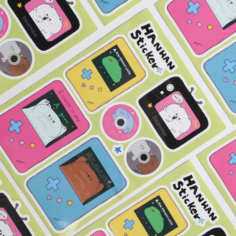 HanHan game console stickers - Stickers - Paper Pink