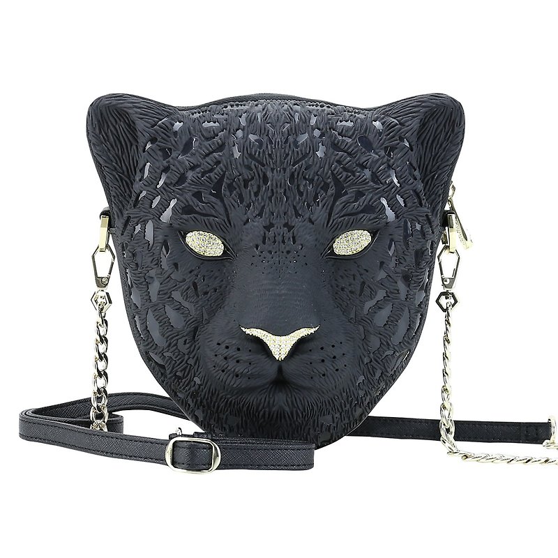 Hong Kong Adamo 3D bag leopard messenger bag single shoulder bag female lovely - Messenger Bags & Sling Bags - Other Materials Black