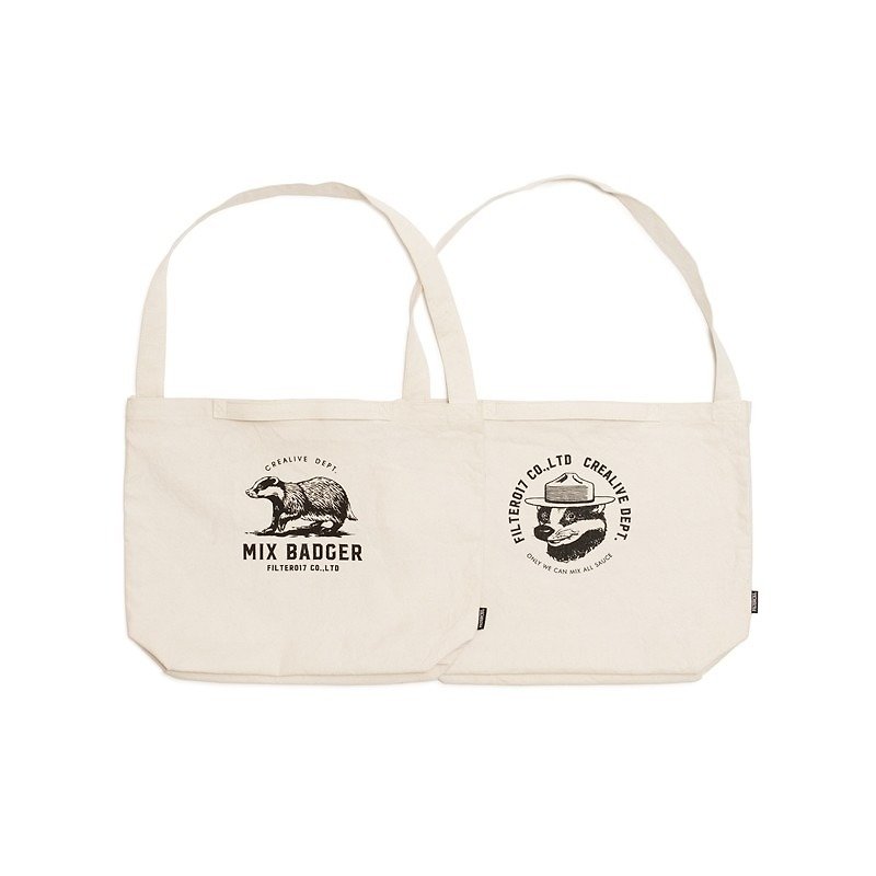 Filter017 Mix Badger Sling Tote / Misa Badger side back tote bag - Messenger Bags & Sling Bags - Cotton & Hemp 