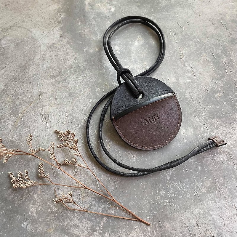 gogoro key leather case customized black + dark coffee customized gift - ที่ห้อยกุญแจ - หนังแท้ 