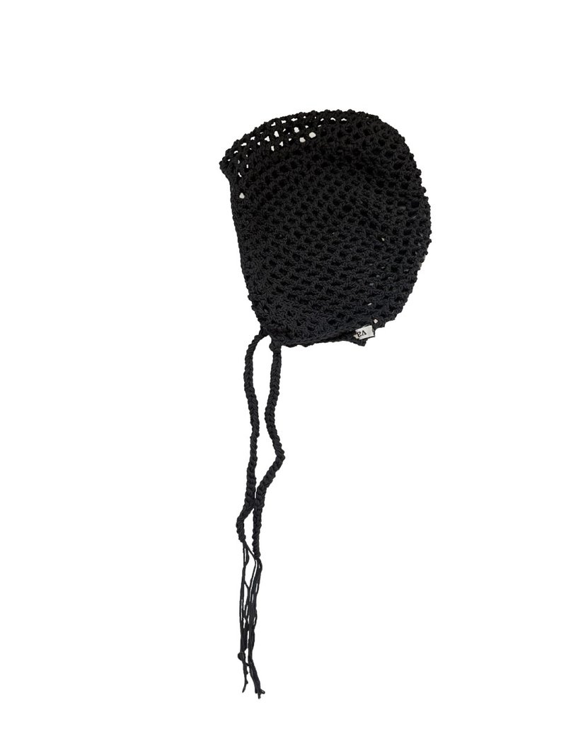 SUMMER MESH EARFLAP BEANIE (DARK CHARCOAL) - 帽子 - 棉．麻 灰色