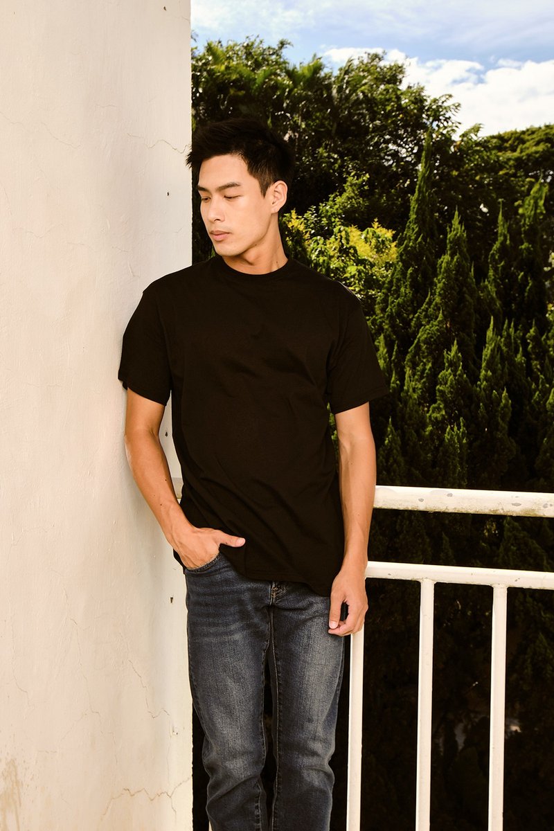 Signature WiG Oversize Tshirt for Male - เสื้อยืดผู้ชาย - ผ้าฝ้าย/ผ้าลินิน สีดำ