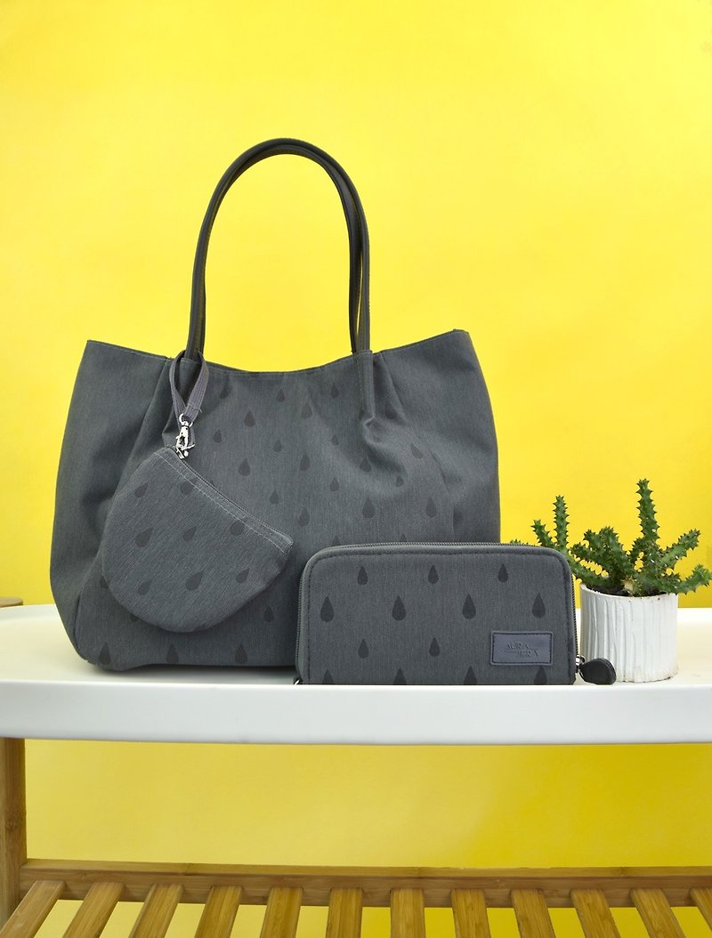 goody bag -Tote and Wallet dark gray set - Wallets - Polyester Gray