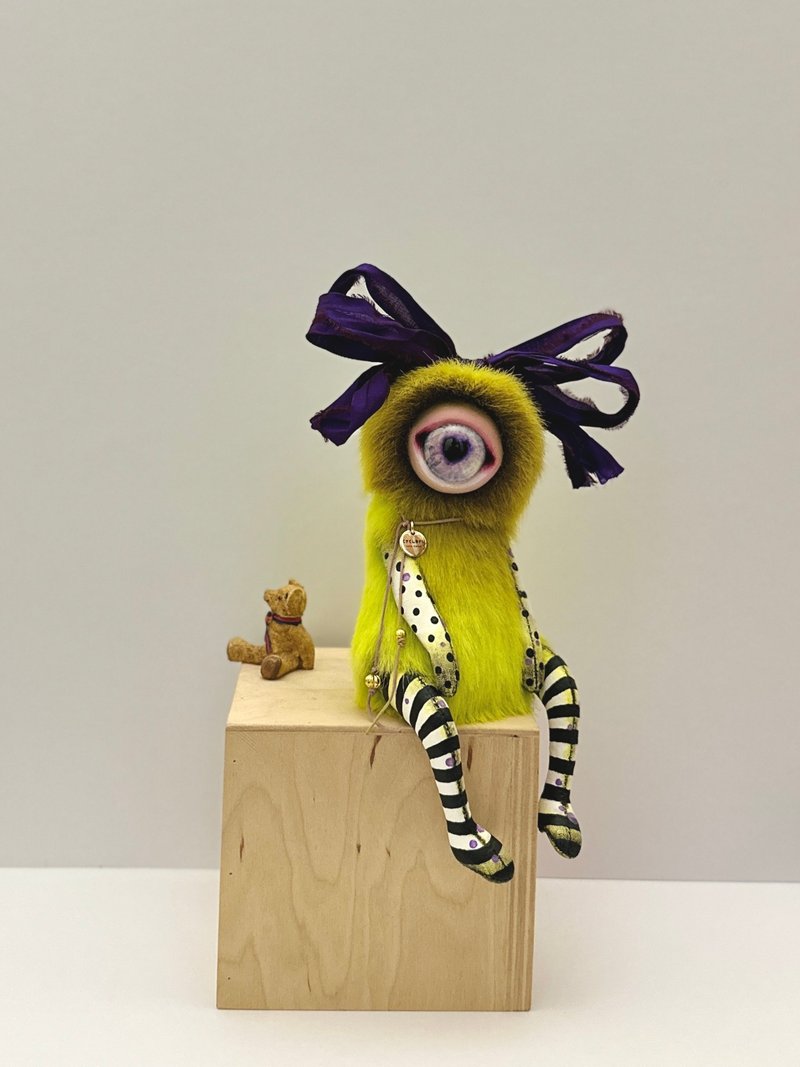 Handmade author monster doll yellow green _ MADE-TO-ORDER! - 公仔/玩偶 - 其他材質 黃色