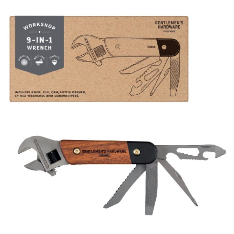 【Gentlemen's Hardware】板手多功能工具 - 露營用品 - 不鏽鋼 咖啡色