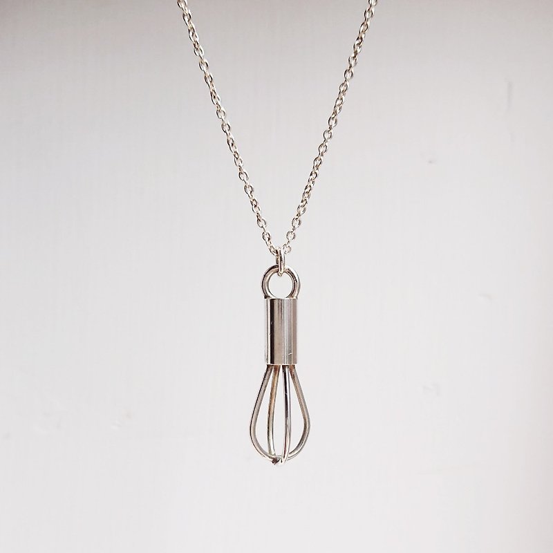 COFFEE// Milk Frother Necklace /Latte - Necklaces - Other Metals Silver