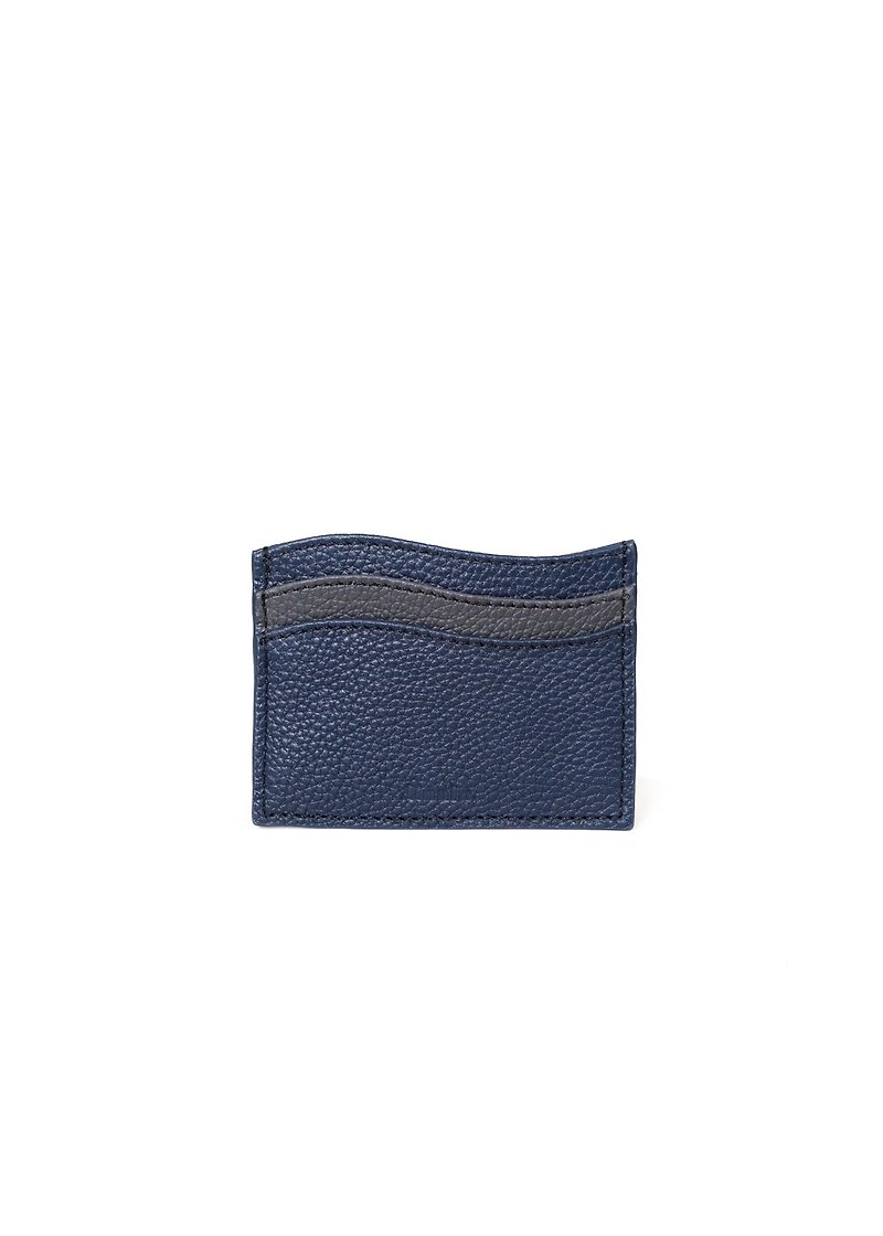 Card Holder (Navy/Dark Gray) - Card Holders & Cases - Genuine Leather Blue