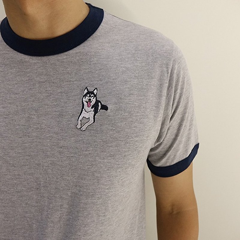 Ranger embroidered T-shirt - Men's T-Shirts & Tops - Cotton & Hemp Gray