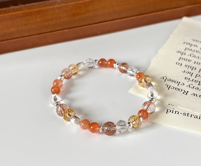 Citrine Stretchy String Bracelet Natural Gemstone Crystal Bracelets