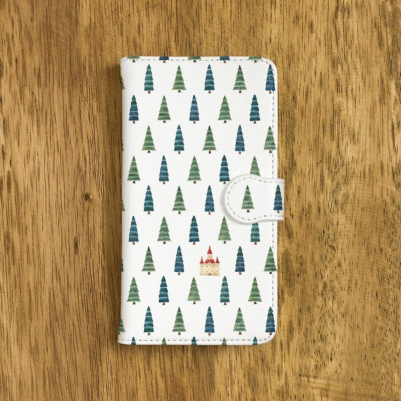 Castle in the forest. Handbook type smart case "Red Castle of the Forest Forest" TSC - 150 - Phone Cases - Plastic Red