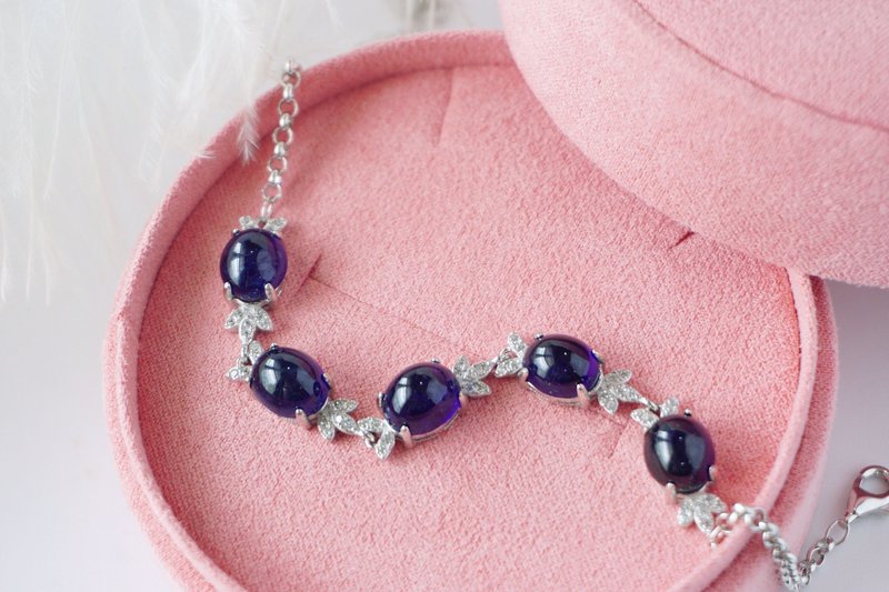 Natural Blue Sapphire Bracelet Silver 925 - 手鍊/手環 - 純銀 藍色