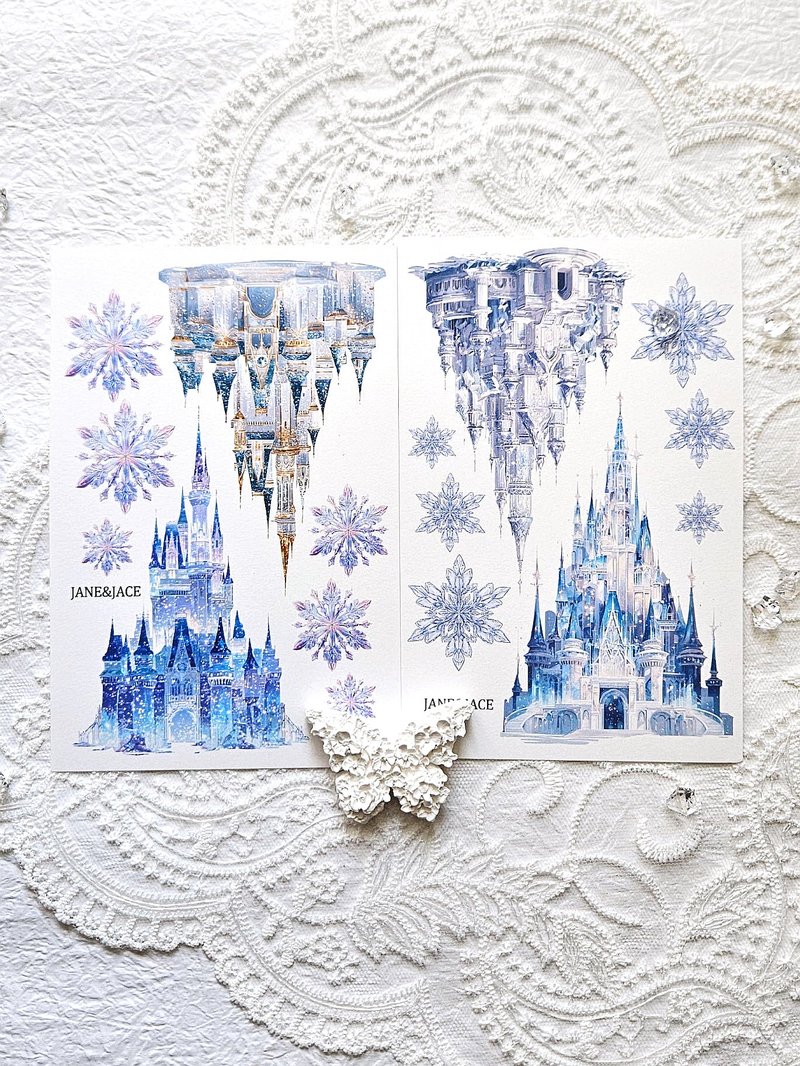 フェアリーウィンターキャッスル ペーパー - ステッカー・シール - 紙 