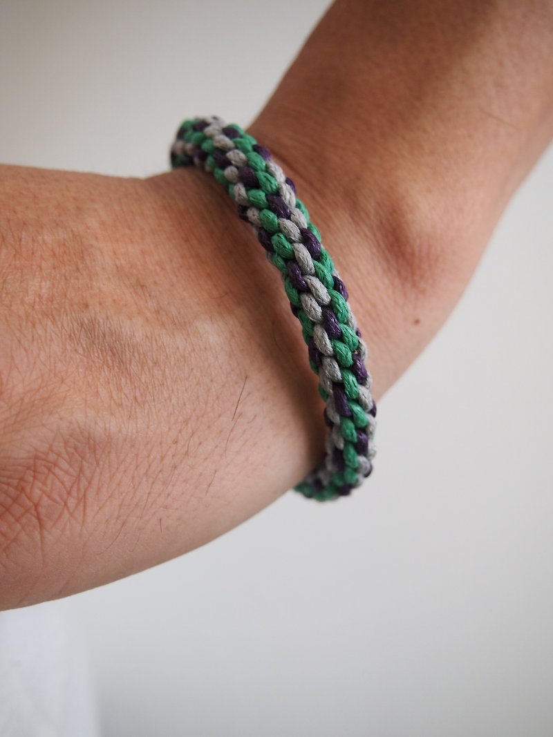 TB004_Hand-woven lucky twisted twist boys hand rope - Bracelets - Other Materials Green