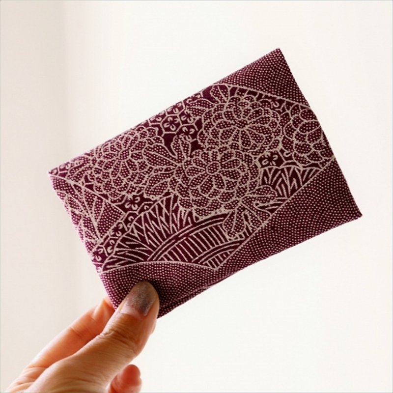 めでた尽くし　きものカードケース - 卡片套/卡片盒 - 絲．絹 紫色