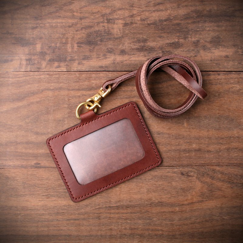 【NS Handmade Leather Goods】Horizontal Handmade Document Cover, Identification Card, Set of Document Folder (Free Printing) - ID & Badge Holders - Genuine Leather 
