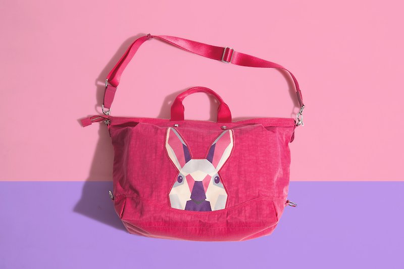 Khieng Atelier Diamond Rabbit Diamond Rabbit Casual Bag - Love Powder - กระเป๋าแมสเซนเจอร์ - ไนลอน สึชมพู