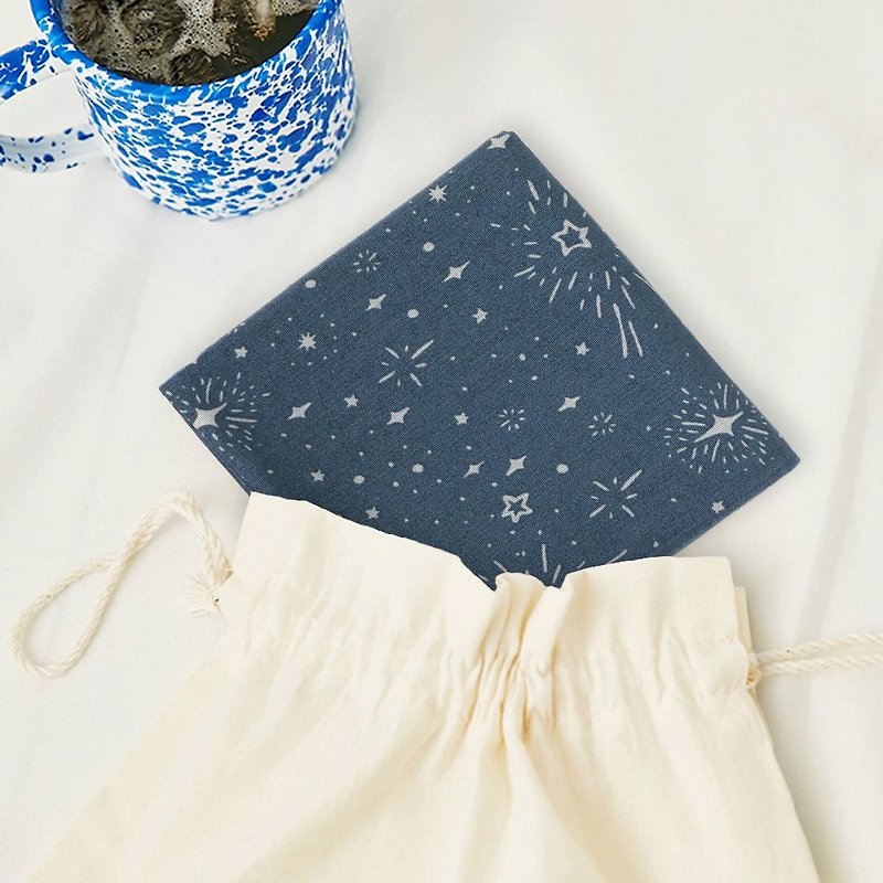 Nordic wind cotton handkerchief - 56 fireworks, E2D10027 - Handkerchiefs & Pocket Squares - Cotton & Hemp Blue