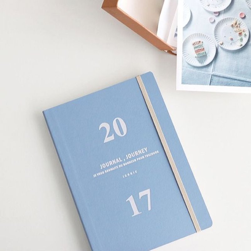 Dessin-iconic-account calendar calendar -2017 JDiary Zhou Zhi (aging) - quiet sky blue, ICO87229 - Notebooks & Journals - Paper Blue