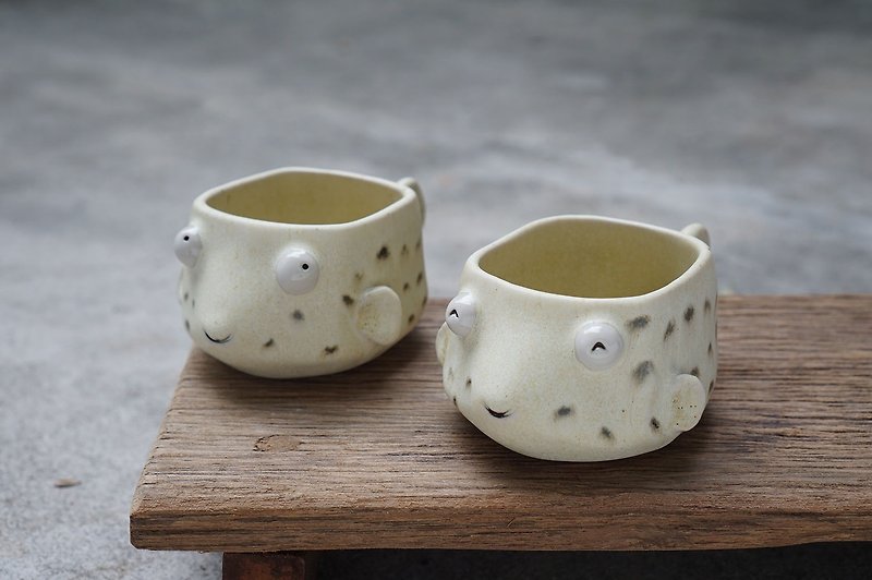 Puffer pot , Puffer plant pot , Handmade ceramics , pottery - Plants - Pottery Yellow