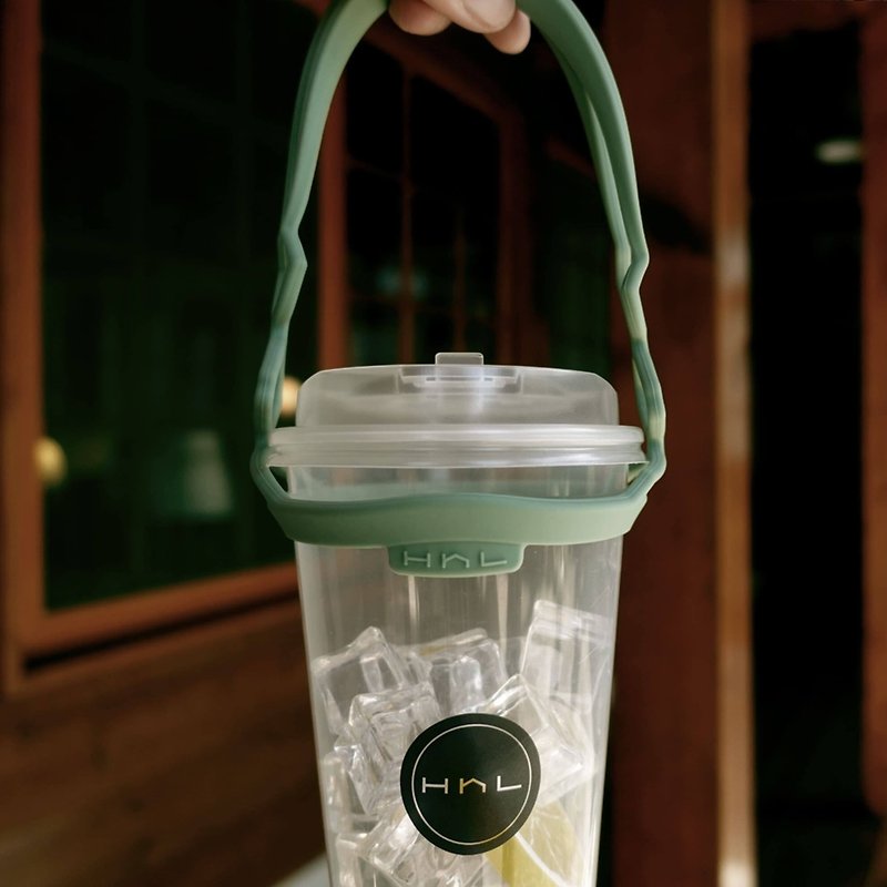 矽膠 飲料提袋/杯袋/杯套 綠色 - H h L【拎杯2.0】矽膠防水飲料提袋 | 酪梨綠