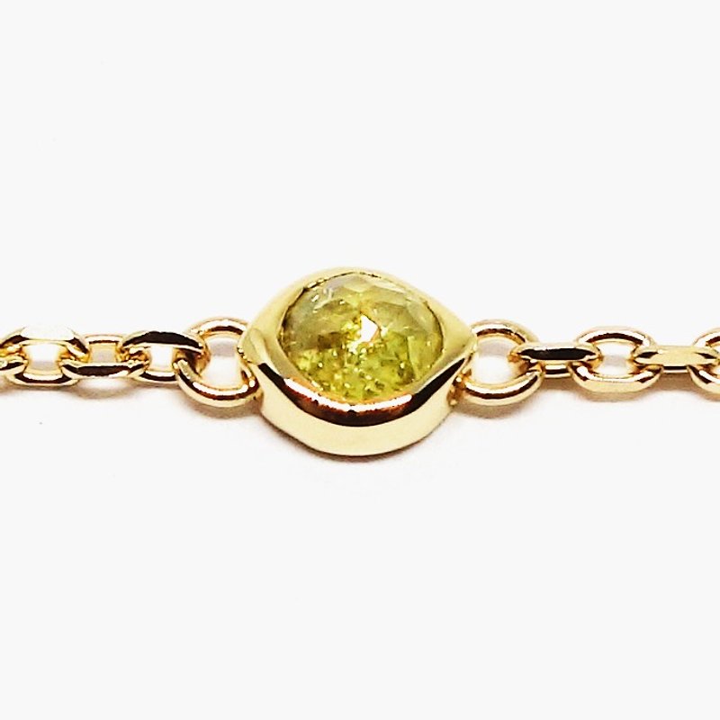 鑽石手鍊 : rose cut rustic diamond K18YG bracelet【Pio by Parakee】 - Bracelets - Gemstone Gold